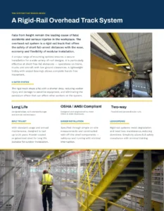 Page 2 of the Overhead Rigid Rail System Brochure PDF